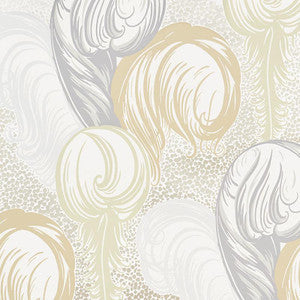 Schumacher Wallpaper Plumes Champagne 5009150