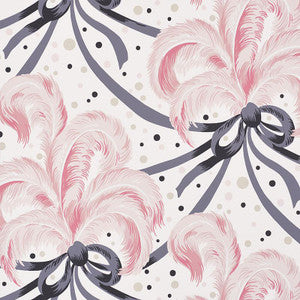 Schumacher Wallpaper Plumes Et Rubans Blush 5009181