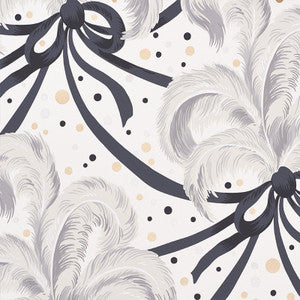 Schumacher Wallpaper Plumes Et Rubans Champagne 5009182