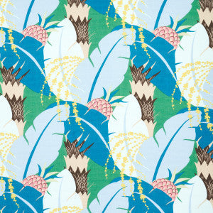 Schumacher Fabric Ananas Peacock 177541