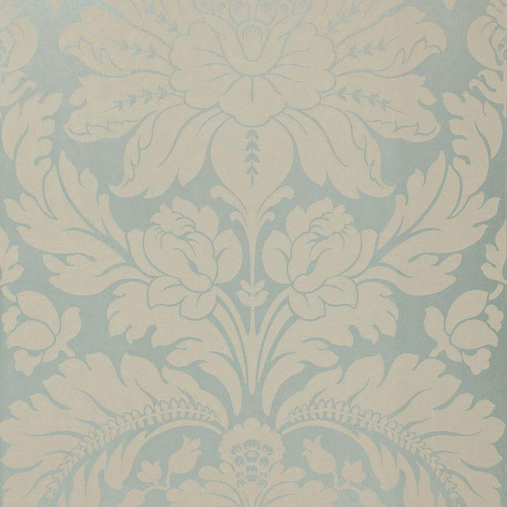 Anvers Damask Azure 66561 by Schumacher Designer Fabric Courtrai 27.5" - Swanky Fabrics -