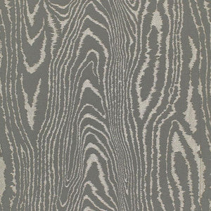 Schumacher Fabric Faux Bois Moir Weave Charcoal 68831
