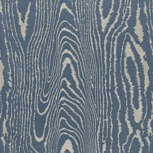 Schumacher Fabric Faux Bois Moir Weave Midnight 68832