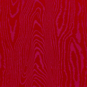 Schumacher Fabric Faux Bois Moir Weave Rouge 68833