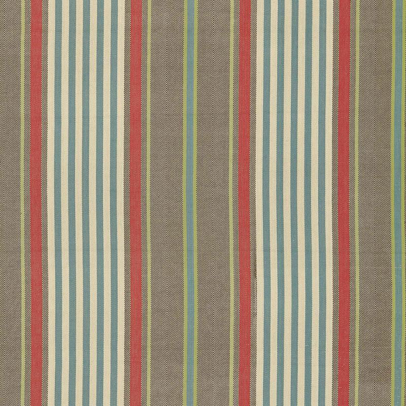Minzer Cotton Stripe Red Earth 66013 by Schumacher Designer Fabric Sea Island Stripes 13.25" - Swanky Fabrics -