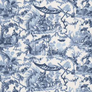 Schumacher Fabric Pavillon Chinois Lapis 175101