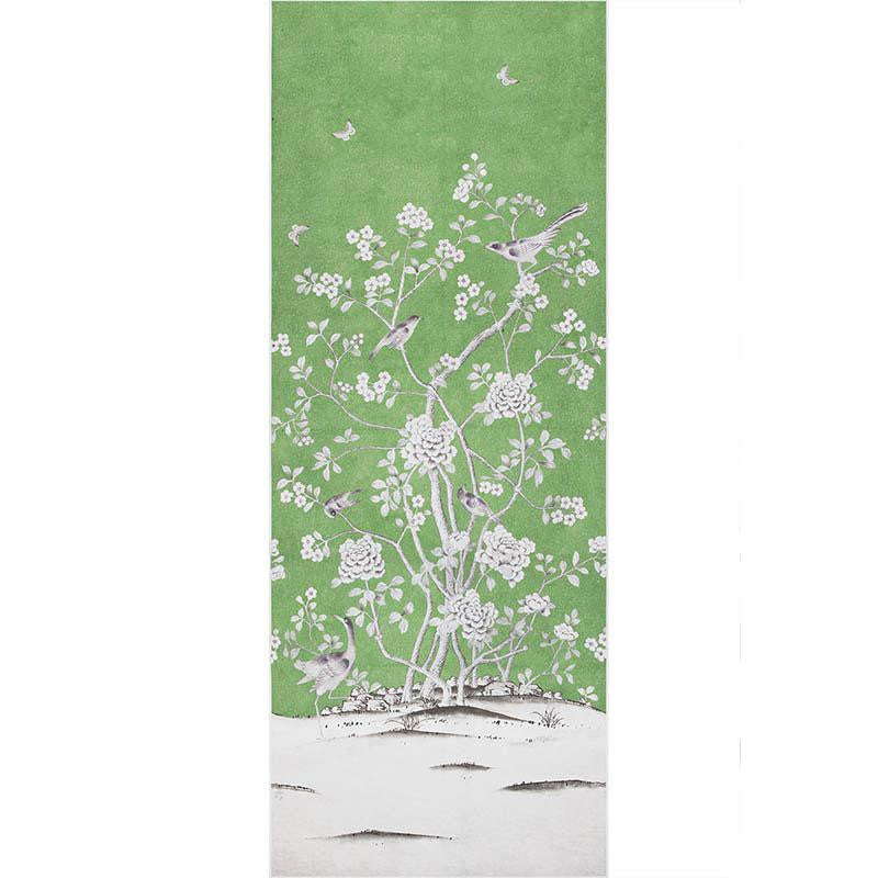 Chinois Palais Panel Lettuce 5007120 by Schumacher Designer Wallpaper Mary Mcdonald 51.75" - Swanky Fabrics -