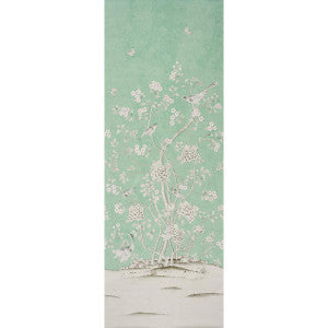 Schumacher Wallpaper Chinois Palais Panel Aquamarine 5007123