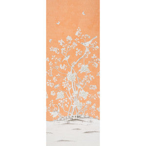 Schumacher Wallpaper Chinois Palais Panel Tangerine 5007124