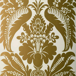 Schumacher Wallpaper Montebello Damask Slate 5003731