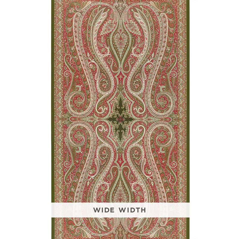 Pasha Paisley Pomegranate 5006601 by Schumacher Designer Wallpaper Ottoman Chic 55.25" - Swanky Fabrics -