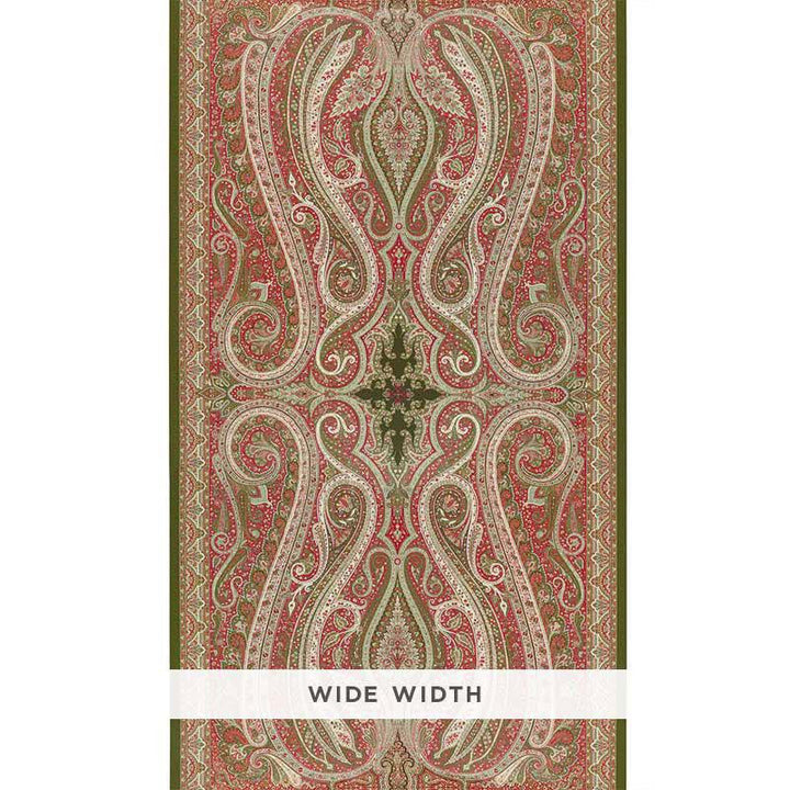 Pasha Paisley Pomegranate 5006601 by Schumacher Designer Wallpaper Ottoman Chic 55.25" - Swanky Fabrics -