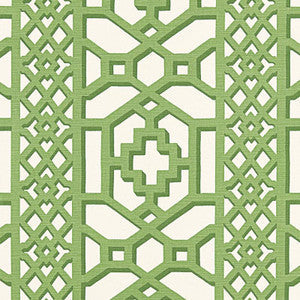 Schumacher Fabric Zanzibar Trellis Matte Jade 175741