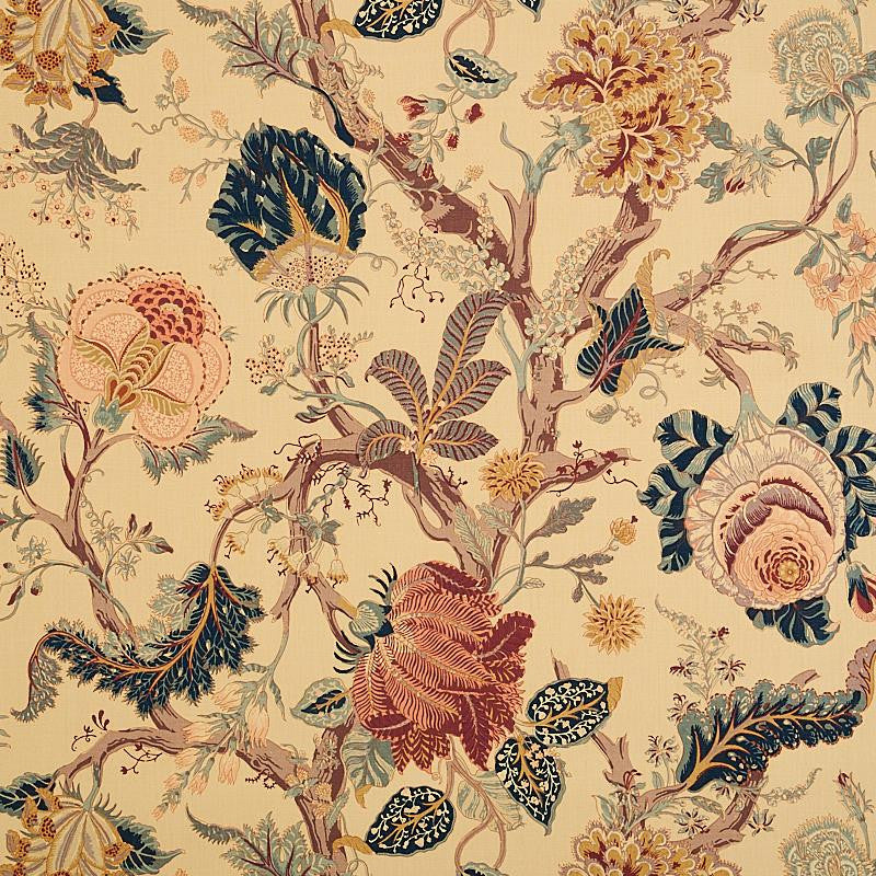 Indian Arbre Tea 175780 by Schumacher Designer Fabric Schumacher Classics 52.0" - Swanky Fabrics -