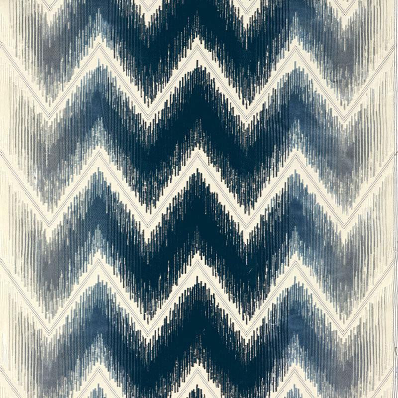 Shock Wave Midnight 54862 by Schumacher Designer Fabric 125Th Anniversary 25.25" - Swanky Fabrics -