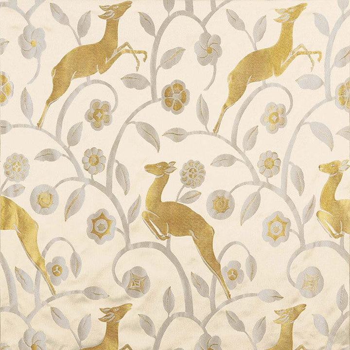 Les Gazelles Au Bois Ecru 68911 by Schumacher Designer Fabric 125Th Anniversary 25.62" - Swanky Fabrics -
