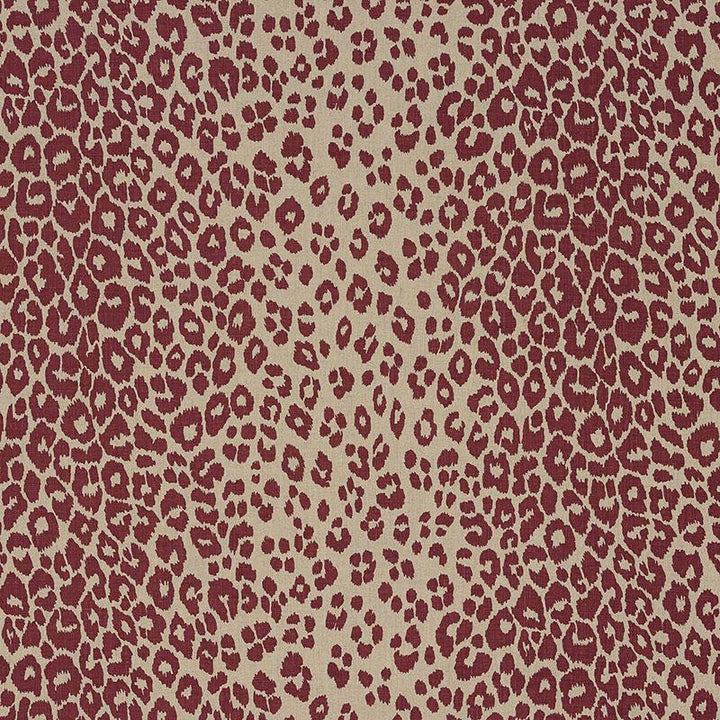 Iconic Leopard Raisin/Natural 175726 by Schumacher Designer Fabric Schumacher Classics 26.5" - Swanky Fabrics -