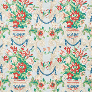 Schumacher Fabric Aylesbury Vase Aqua 173844