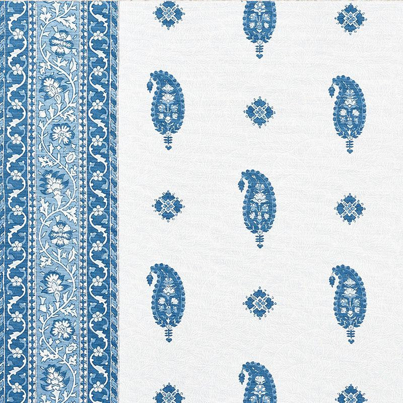 Ojai Paisley Indigo 177611 by Schumacher Designer Fabric Mark D. Sikes - Swanky Fabrics -