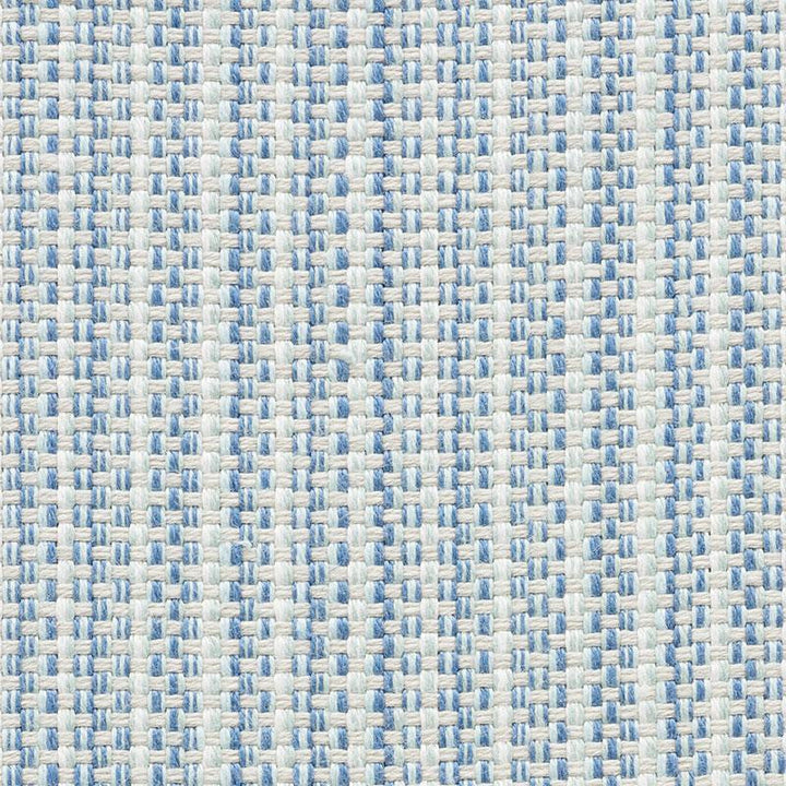 Rustic Basketweave Sky 73882 by Schumacher Designer Fabric Indoor/Outdoor Linen 1.5" - Swanky Fabrics -