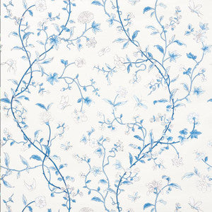 Schumacher Wallpaper Floraison Porcelain 5009110