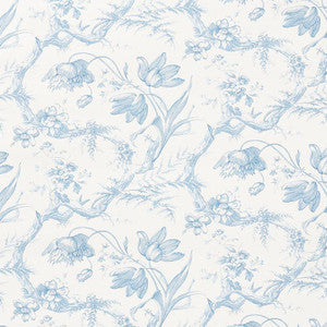 Schumacher Wallpaper Toile De Fleurs Delft 5009121