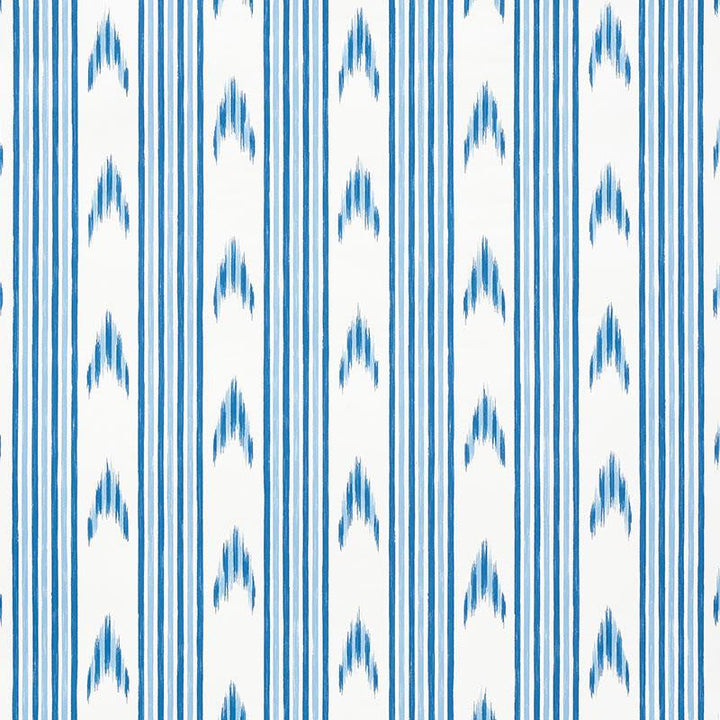Santa Barbara Ikat Indigo 5009220 by Schumacher Designer Wallpaper Mark D. Sikes 27.0" - Swanky Fabrics -