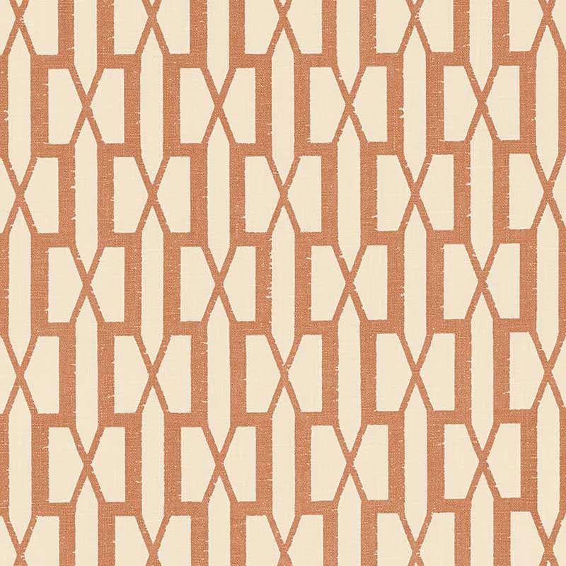 Belvedere Burnt Orange 176116 by Schumacher Designer Fabric Veere Grenney 2.88" - Swanky Fabrics -