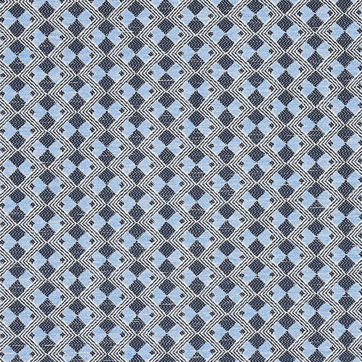 Huxley Tile Blue 69872 by Schumacher Designer Fabric Essentials: Small Scale Upholstery Fabrics 1.62" - Swanky Fabrics -