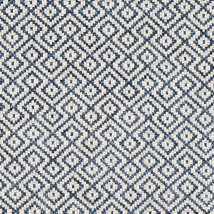 Lessing Indigo 69812 by Schumacher Designer Fabric Essentials: Small Scale Upholstery Fabrics 1.75" - Swanky Fabrics -