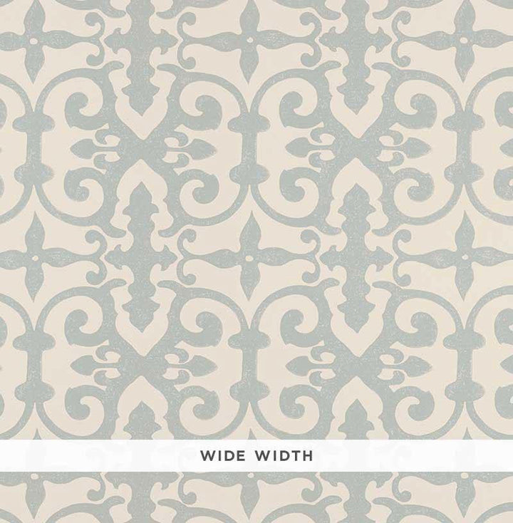 Ferne Park Orpington Blue 5008044 by Schumacher Designer Wallpaper Veere Grenney 10.25" - Swanky Fabrics -
