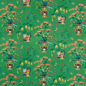 Schumacher Fabric Ming Vase Jade 176731