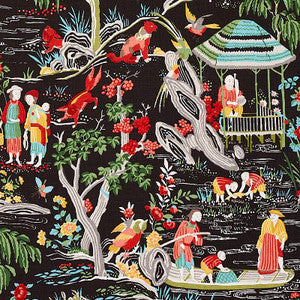Schumacher Fabric Yangtze River Onyx 176771