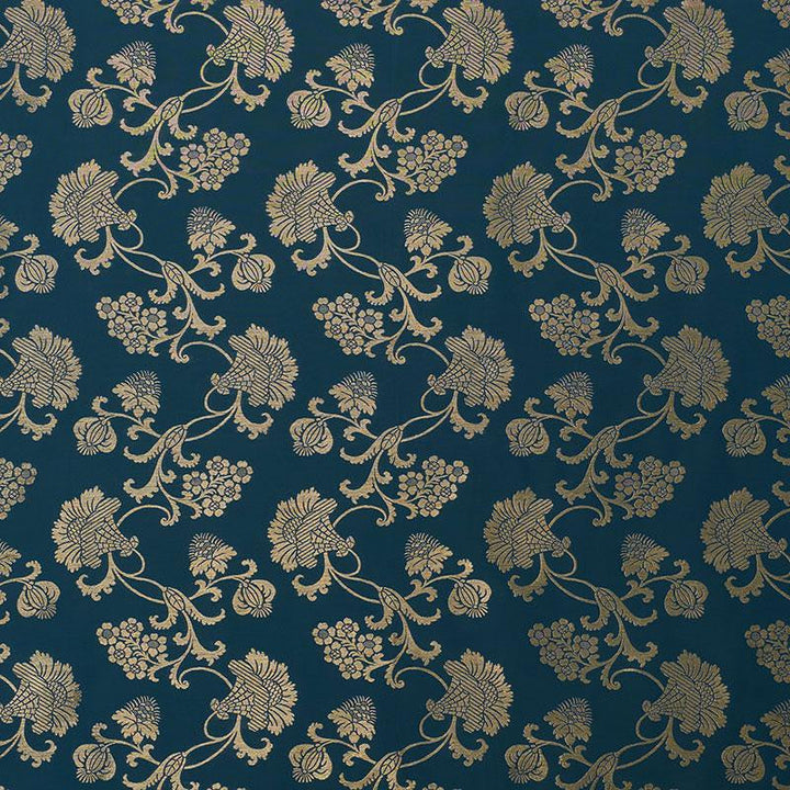 Margaux Peacock Shimmer 71843 by Schumacher Designer Fabric Schumacher Classics Ii 32.0" - Swanky Fabrics -