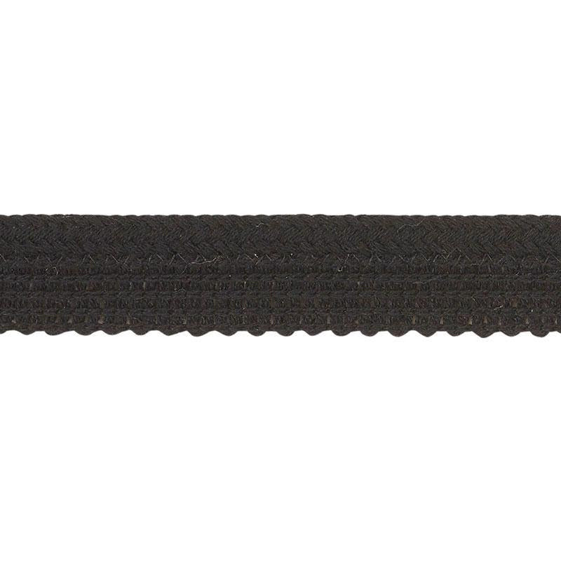 Eubie Lip Cord Indoor/Outdoor Black 72426 by Schumacher Designer Trim Indoor-Outdoor Trims - Swanky Fabrics -