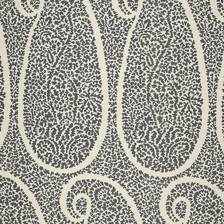 Ambala Paisley Ash 174641 by Schumacher Designer Fabric Au Naturel 6.75" - Swanky Fabrics -