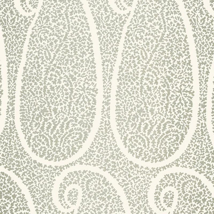 Ambala Paisley Fog 174642 by Schumacher Designer Fabric Au Naturel 6.75" - Swanky Fabrics -
