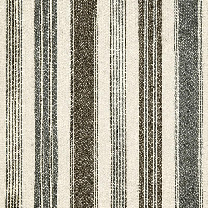 Montauban Stripe Nickel / Greige 65171 by Schumacher Designer Fabric Au Naturel 17.5" - Swanky Fabrics -