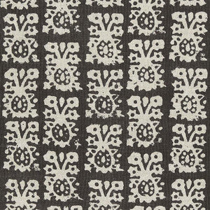 Schumacher Fabric Jakarta Linen Print Graphite 174630
