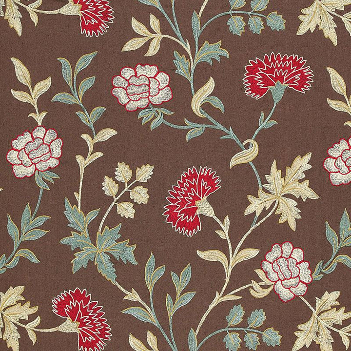 Sheridan Embroidery Crimson 65660 by Schumacher Designer Fabric Chroma 25.0" - Swanky Fabrics -