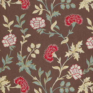Schumacher Fabric Sheridan Embroidery Crimson 65660