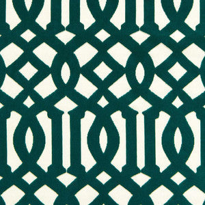 Schumacher Fabric Imperial Trellis Velvet Peacock 65590