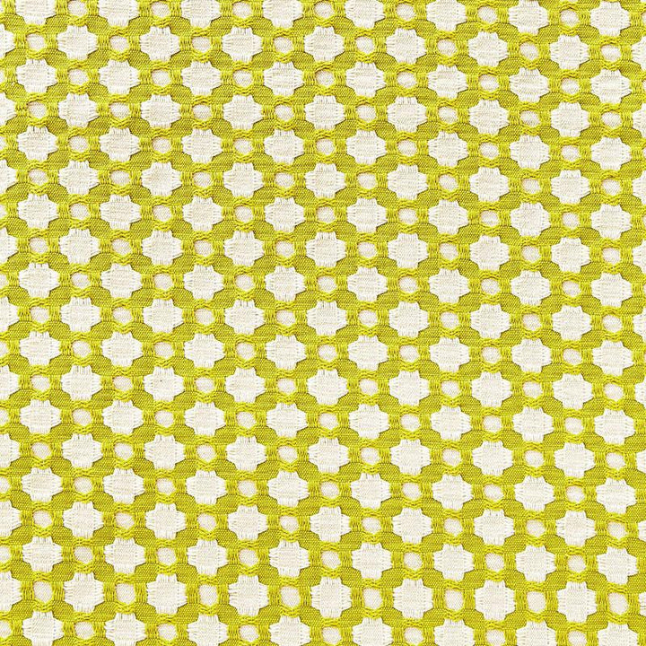 Betwixt Chartreuse / Ivory 65680 by Schumacher Designer Fabric Essentials: Small-Scale Upholstery 1.62" - Swanky Fabrics -