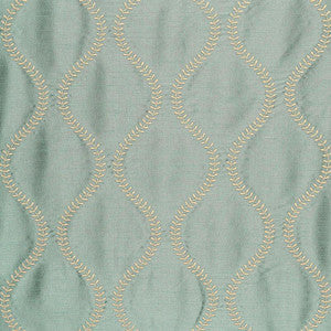 Schumacher Fabric Agadir Embroidery Aqua 65753