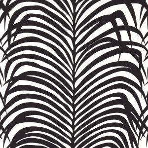 Schumacher Fabric Zebra Palm Ebony 174872