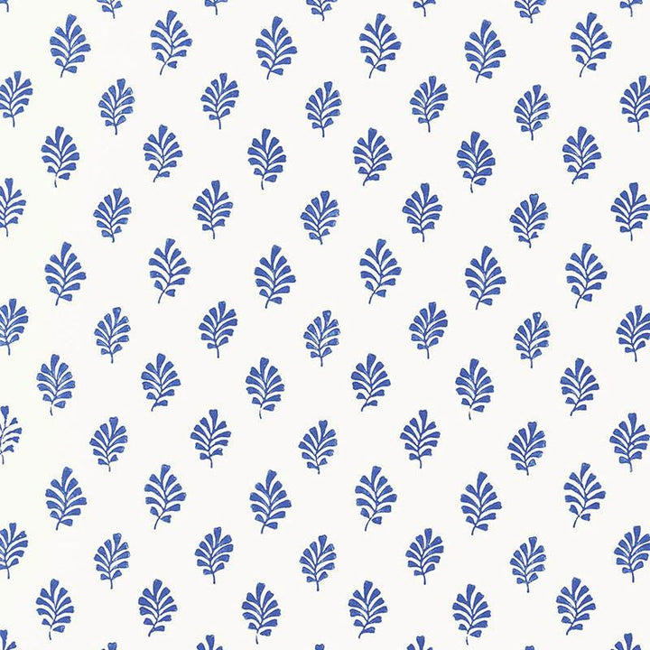 Bakara Leaf Delft 5005231 by Schumacher Designer Wallpaper Jaipur - Swanky Fabrics -
