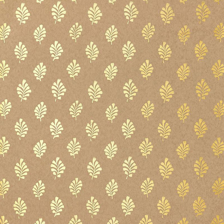 Bakara Leaf Gilt 5005233 by Schumacher Designer Wallpaper Jaipur - Swanky Fabrics -
