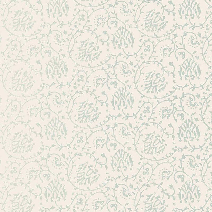 Sarana Vine Water Blue 5005272 by Schumacher Designer Wallpaper Jaipur - Swanky Fabrics -