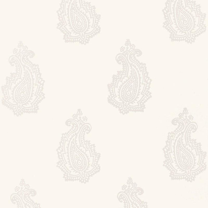 Madras Paisley Oyster 5005300 by Schumacher Designer Wallpaper Jaipur - Swanky Fabrics -