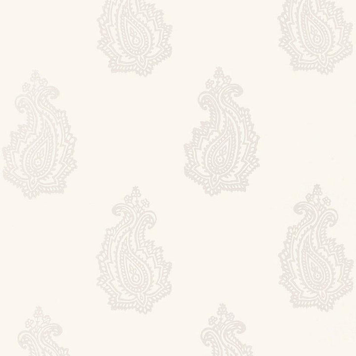 Madras Paisley Oyster 5005300 by Schumacher Designer Wallpaper Jaipur - Swanky Fabrics -